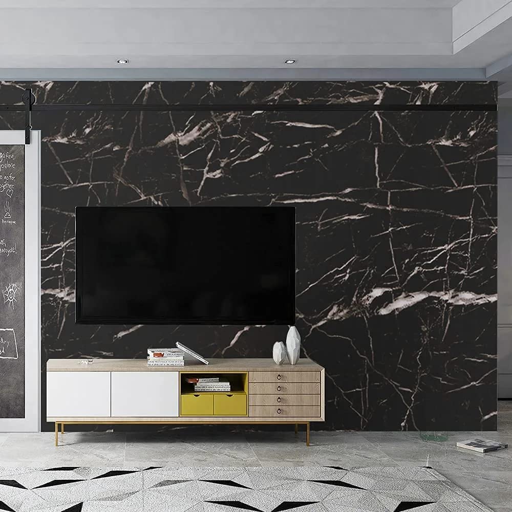 KASHIVAL Black Marble Wall Paper Peel and Stick Countertops Kitchen Wallpaper Self Adhesive Backsplash for Bathroom Counter Marble Paper Adhesive Shelf Liner (Black Marble 60*200cm) (B0BGSYXVBN) Amazon Price History, Amazon Price Tracker