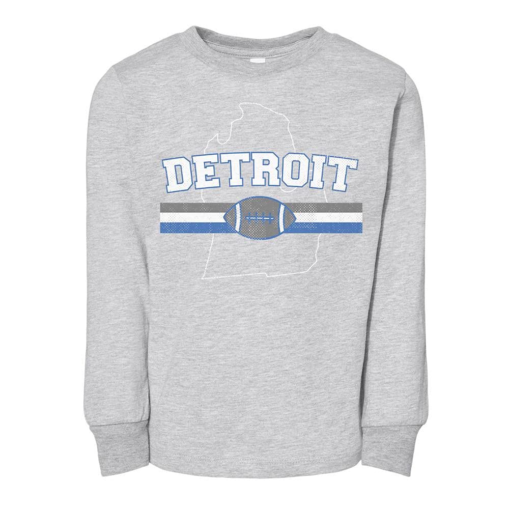Detroit Sports Toddler Kids Long Sleeve T-Shirt 2T Grey