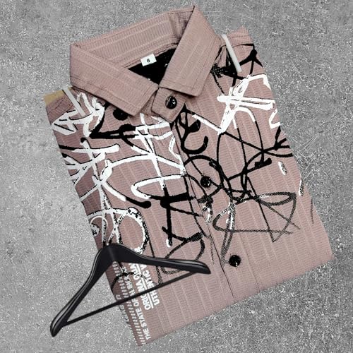 Image of Zilcon Boys Half & Half Long Sleeve Shirts Classic Collared Button-Down Tshirt Solid Cotton Letter Printed Kids & Junior Boys Shirt