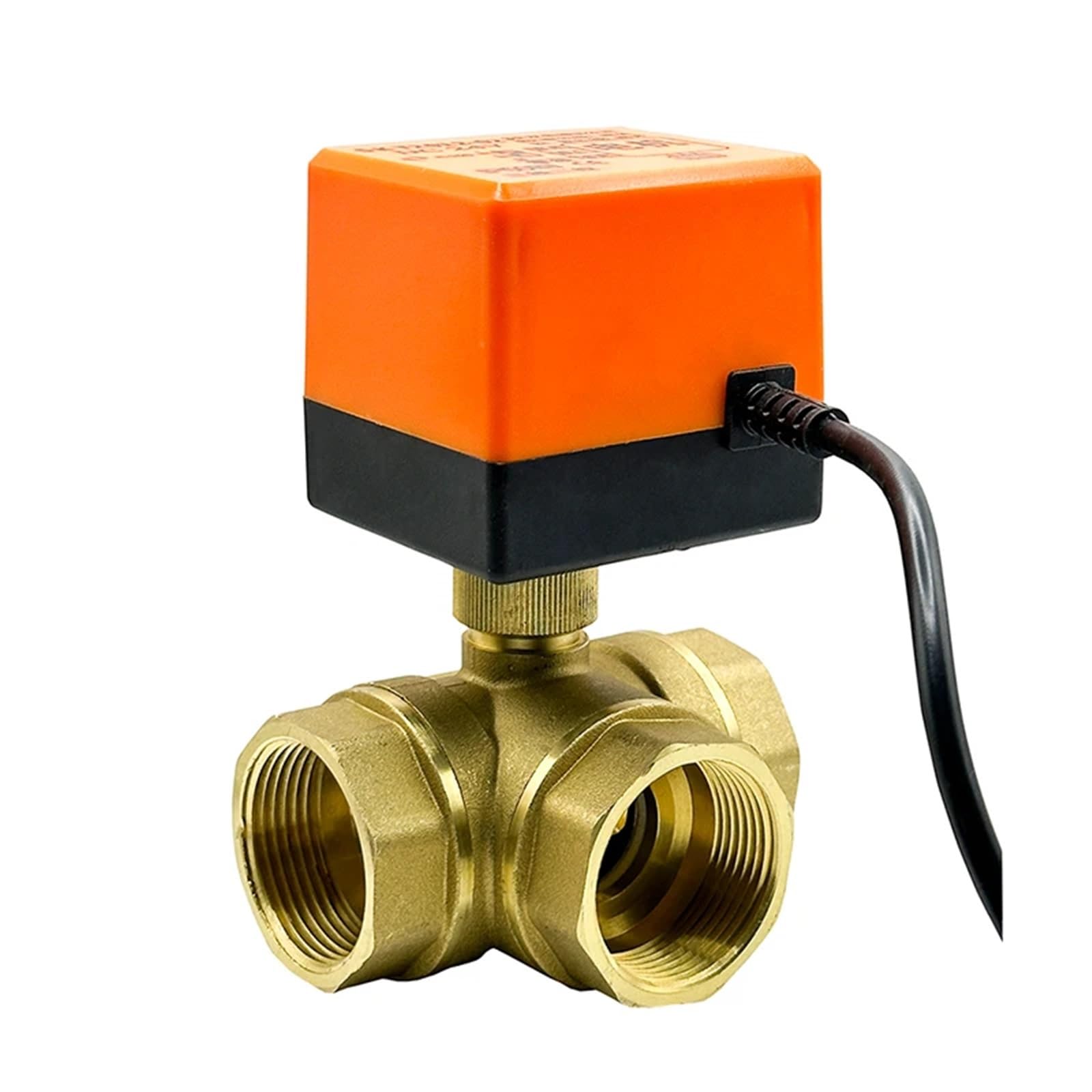 1/2 3/4 1 1-1/4 1-1/2 Inch 3 Way Motorized Ball Valve 3-Wire 2 Control T/L Type Brass Electric Ball Valve 1Pcs(Size:1