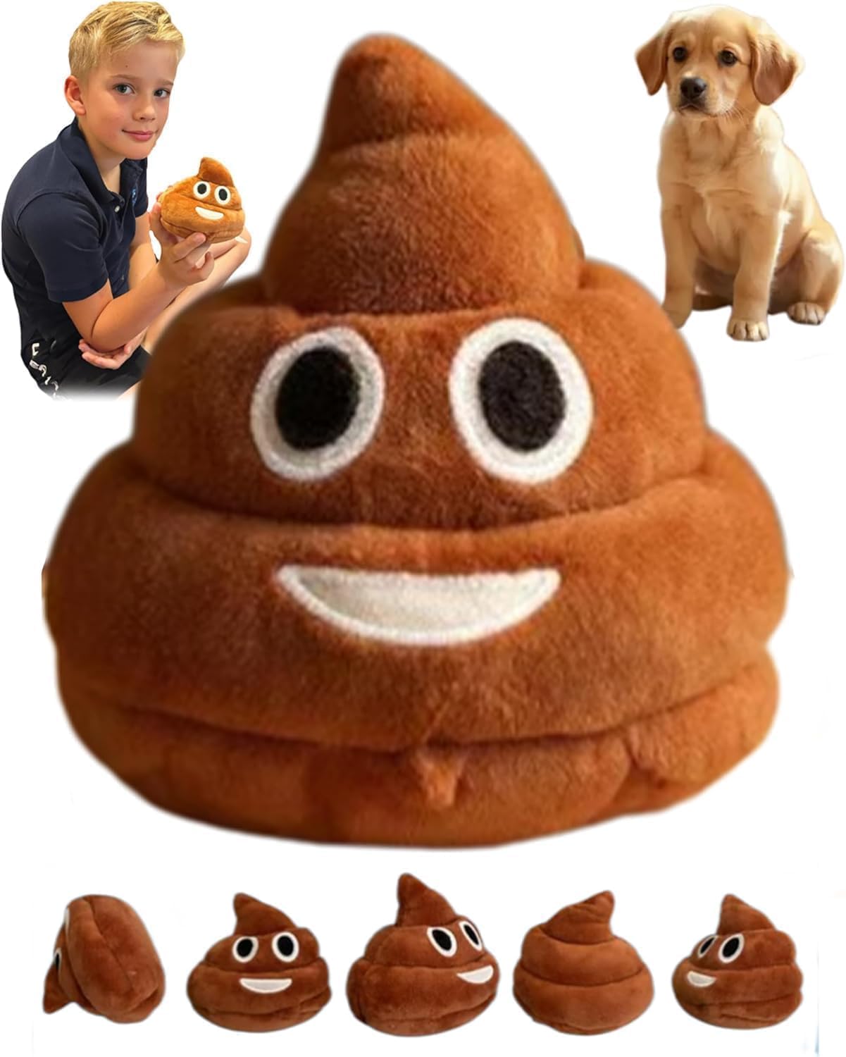 Funny Talking Poop Plush Toy with Fart Sounds - Makes Fart Sounds, Farting Dog Toy, Emoticon Poop's Stress Toys, Hilarious Prank Gift for All Ages-Bring Laughter Anywhere (Brown/1pcs)