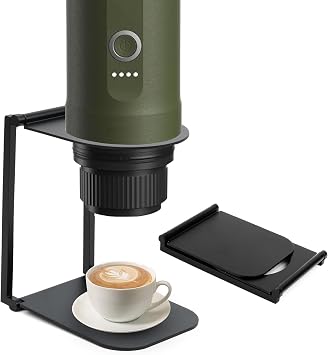 Stand Compatible with Outin Nano Portable Foldable Coffee Maker Stand with Base, Espresso Machine Holder for Home, Desk, and Travel Black