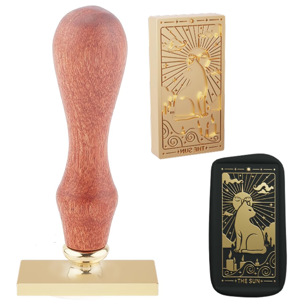 Hobbspring Vintage House Design Wax Seal Stamp - 25mm Removable Brass Head With Wooden Handle For Invitations & Gifts