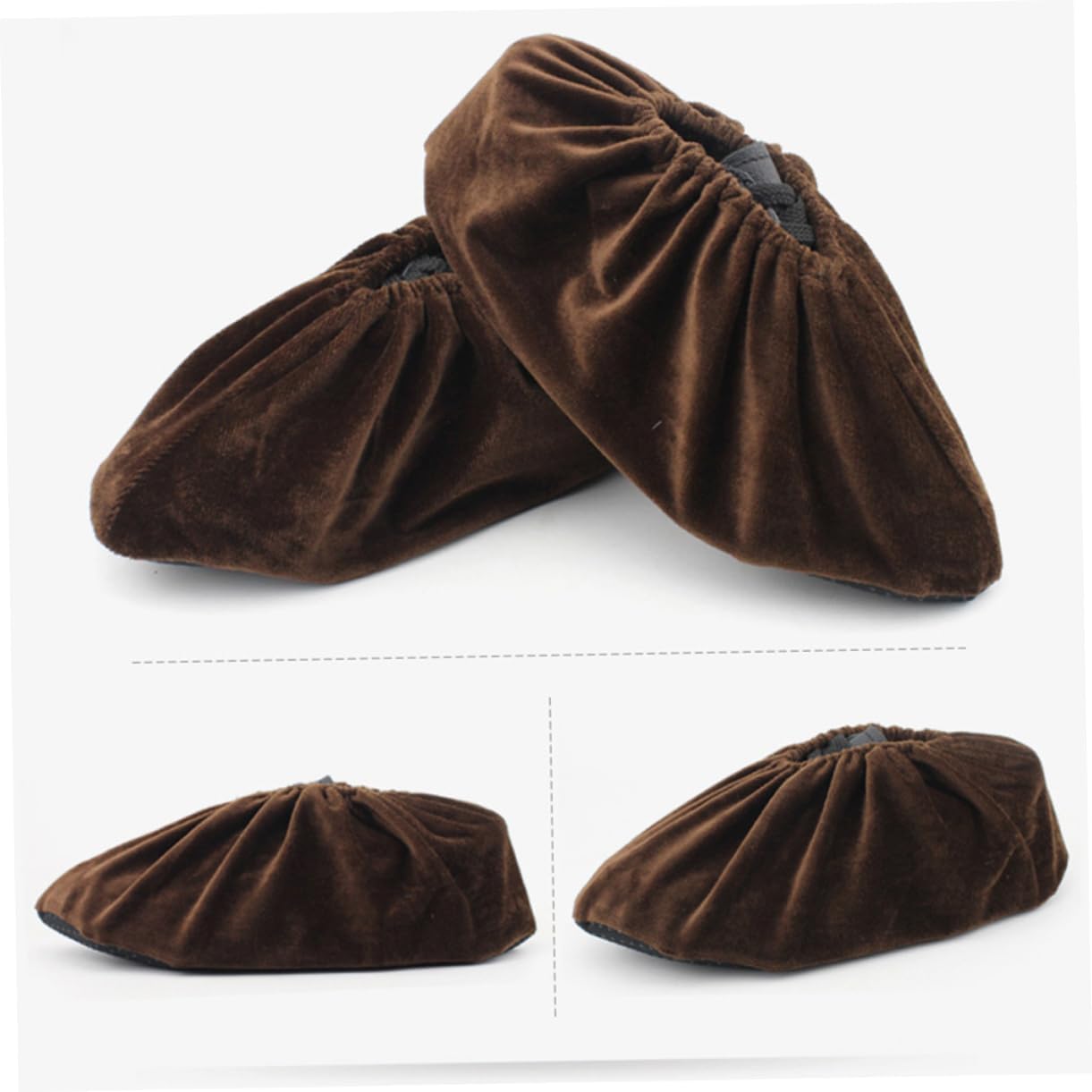 5pairs Skid-resistant Thicken Shoe Covers Reusable Overshoes Dustproof Shoe Covers for Home Grey
