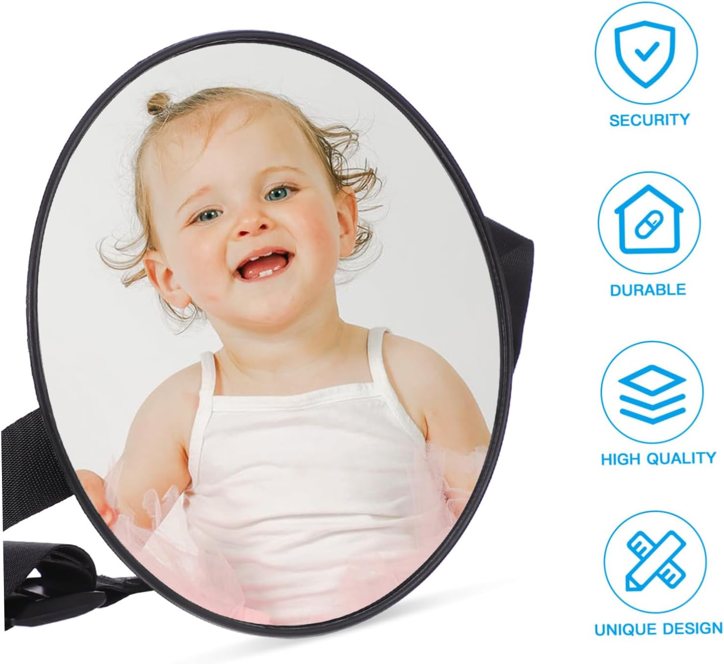 for Interior Use Shatterproof Observation Mirror for Back Seat Safety Easy Installation Stable and Compact Car Accessory for Monitoring
