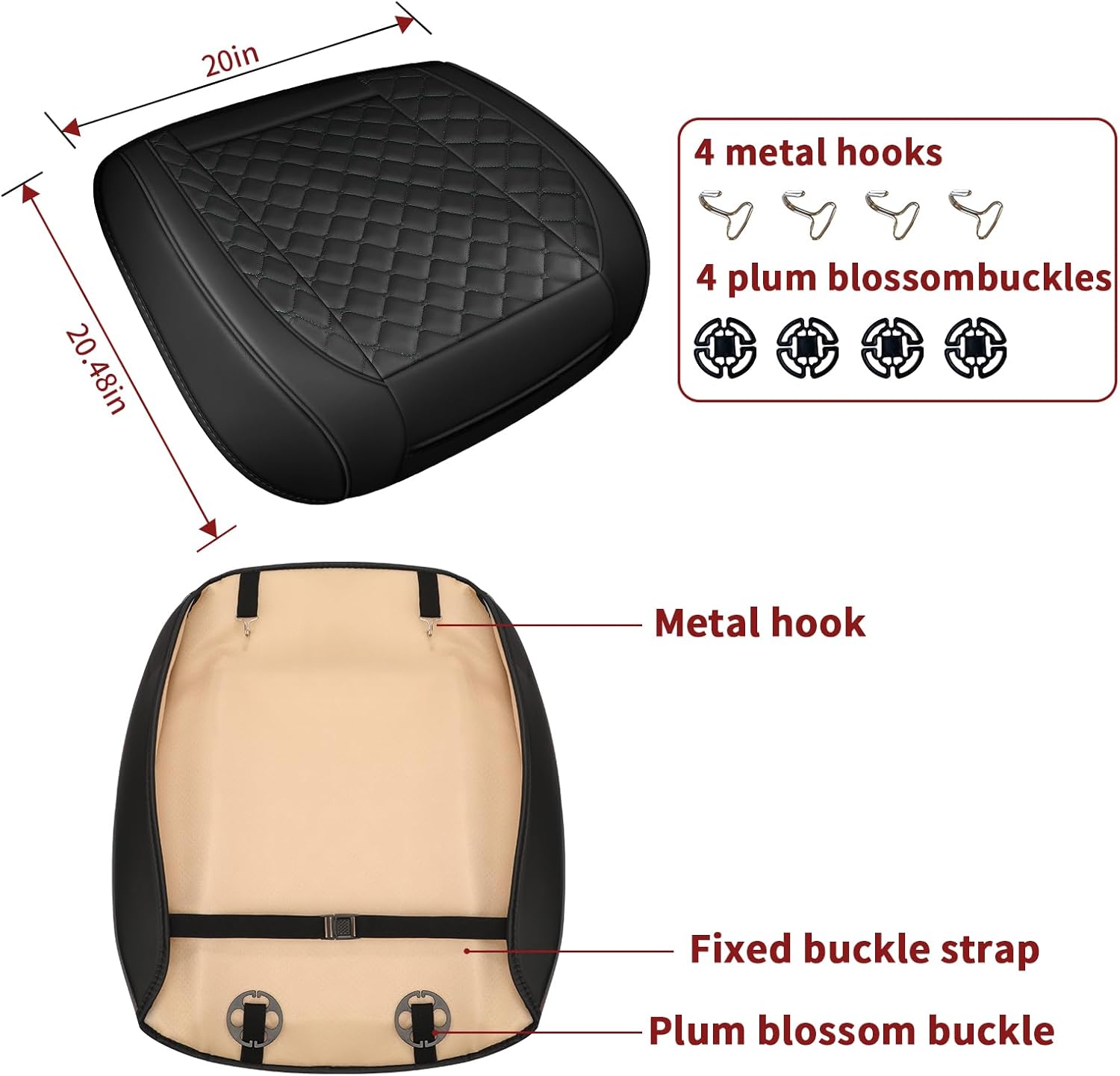 2pcs Car Seat Covers for Upgrade Leather,Car Seat Protector Water Proof Material,No Slip Soft,Side Wrapping,Bottom Seat Covers Universal for Most Automotive,Vans,Trucks,Suvs (Black)