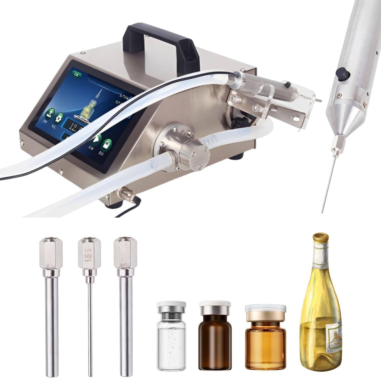 XUXIAO Automatic Bottle Filling Machine, Automatic Liquid Filling Machine, 1-100ml Quantitative Liquid Filler, With Handheld Control Switch, for Essential Oils, Serum & Perfume HD1360
