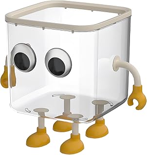 Genérico Desktop Garbage Can, Lidded Garbage Holder, Home School Storage Bin, Cute Clear Dustbin Ornament, Ideal for Cotton Swabs, Paper Scraps, Offices, and Bedroom, Transparent Colored