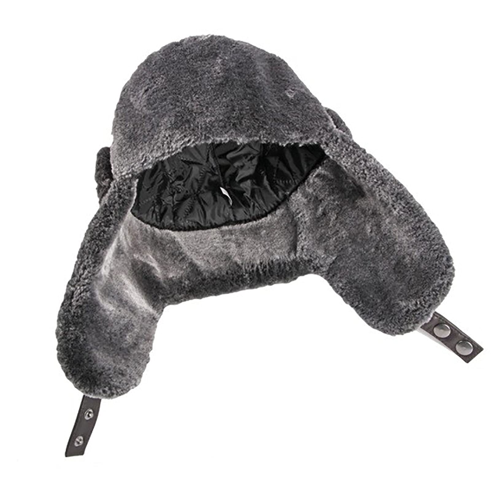 Cappelli Invernali, Cappello Unisex Cappello in Pelliccia Sintetica con paraorecchie Berretto da Pilota Invernale Spesso Foderato per Tenere al Caldo Quando Fa Freddo(Black-6 7/8-7 1/8cm)