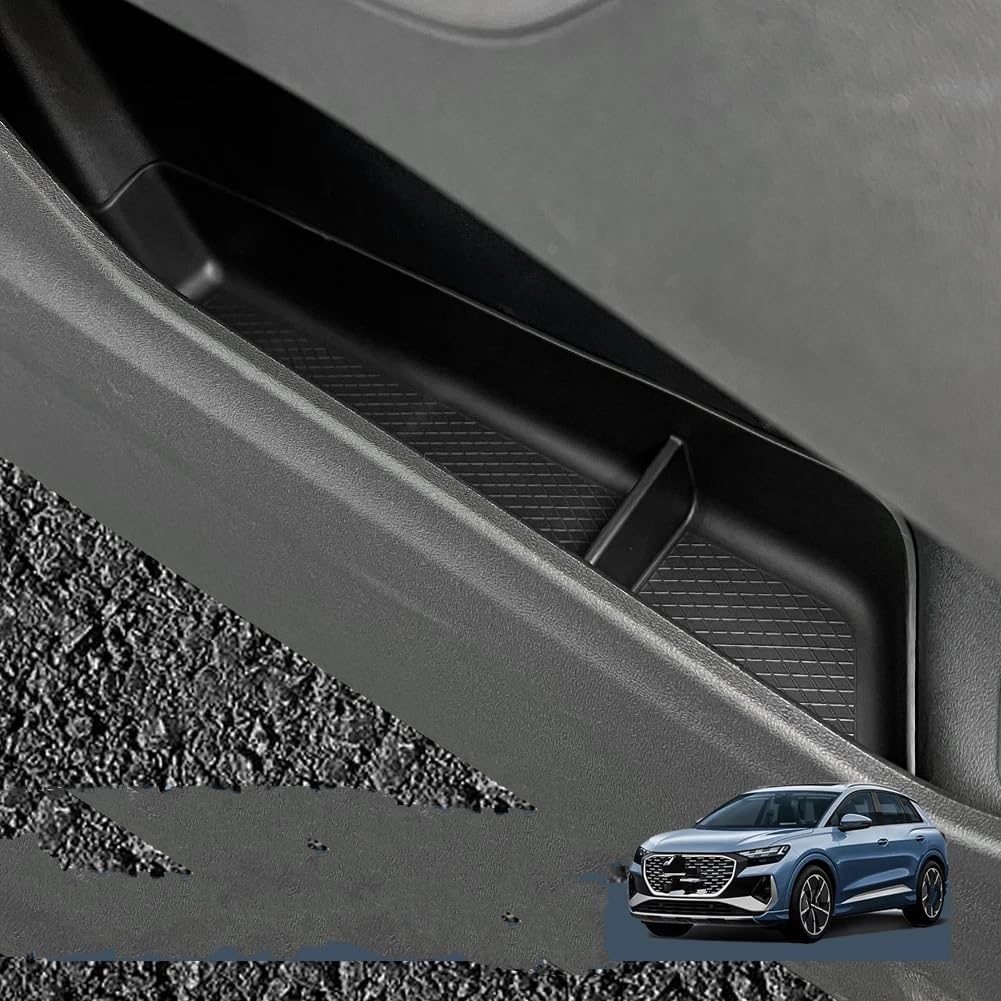 Boxauto Per Q4 E-tron Scatola Portaoggetti Laterale TPE Maniglia Porta Anteriore Posteriore Riordino Auto Custodia(DOOR 4PCS)