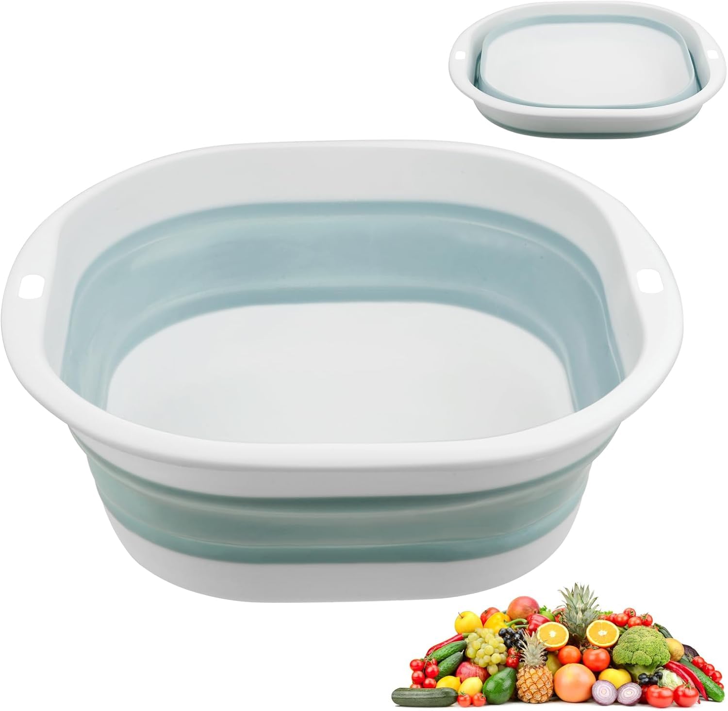 flintronic 3.5L Collapsible Washing Up Bowl, Folding Hand Wash Basin, Portable Silicone Laundry Tub, Space Saving Multipurpose Outdoor Travel Basin for Kitchen Travel Camping Hiking Motorhome,Blue — image 1