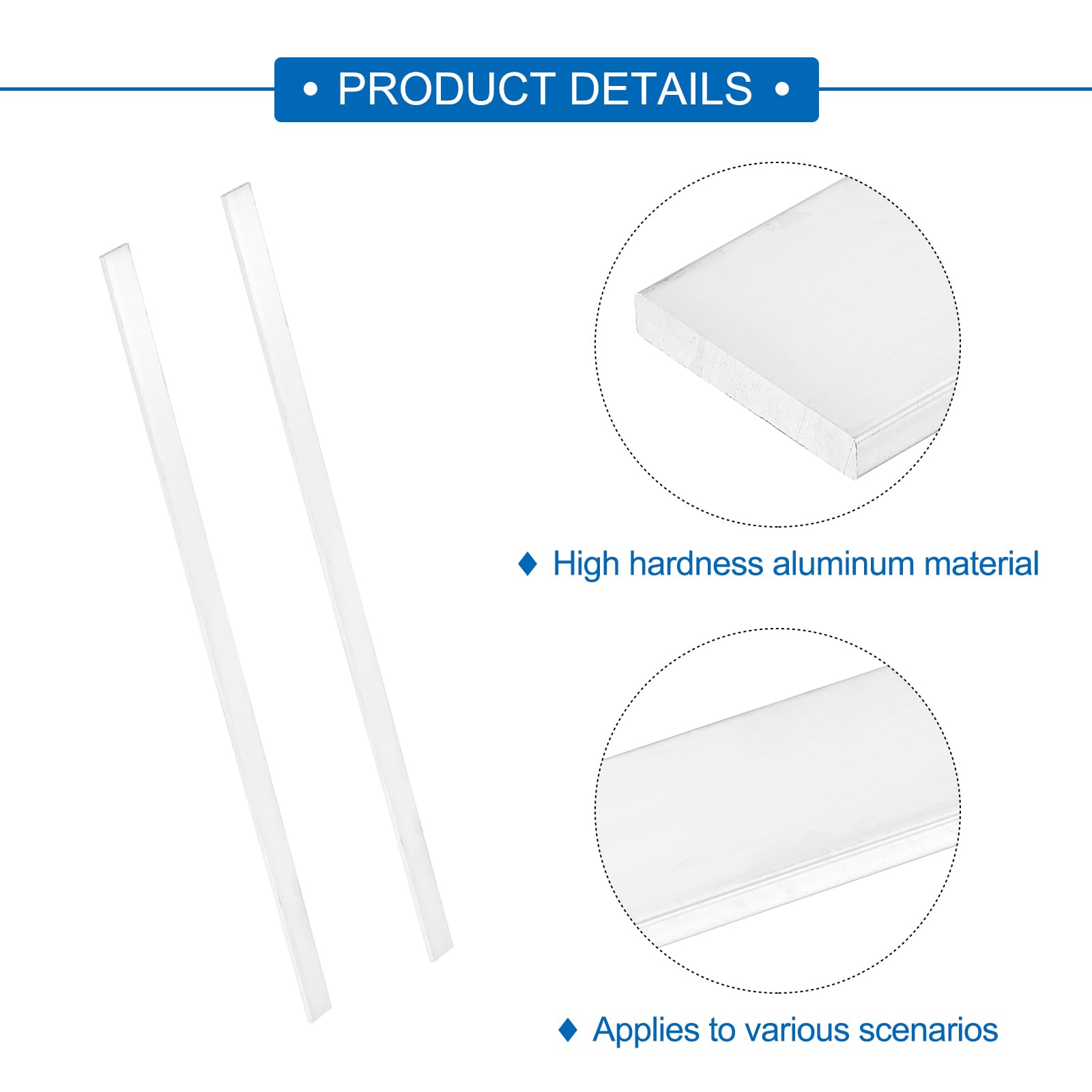 QUARKZMAN 6 Pcs Barre Plate En Aluminium Carrée, 3/32" (3mm) D'Épaisseur x 25/32" (20mm) De Largeur x 16" (406.4mm) De Longueur 6061 Plaque En Aluminium Plein Nouveau Pour Bâtiment Industriel