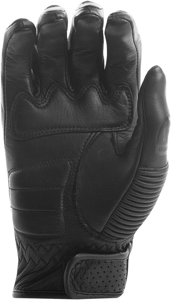 Highway 21 Trigger Men's Motorcycle Glove Goat Skin Leather Touch Screen Compatible Memory Foam Palm Black Size Large