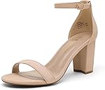 DREAM PAIRS Women's Chunk Low Heel Pump Sandals