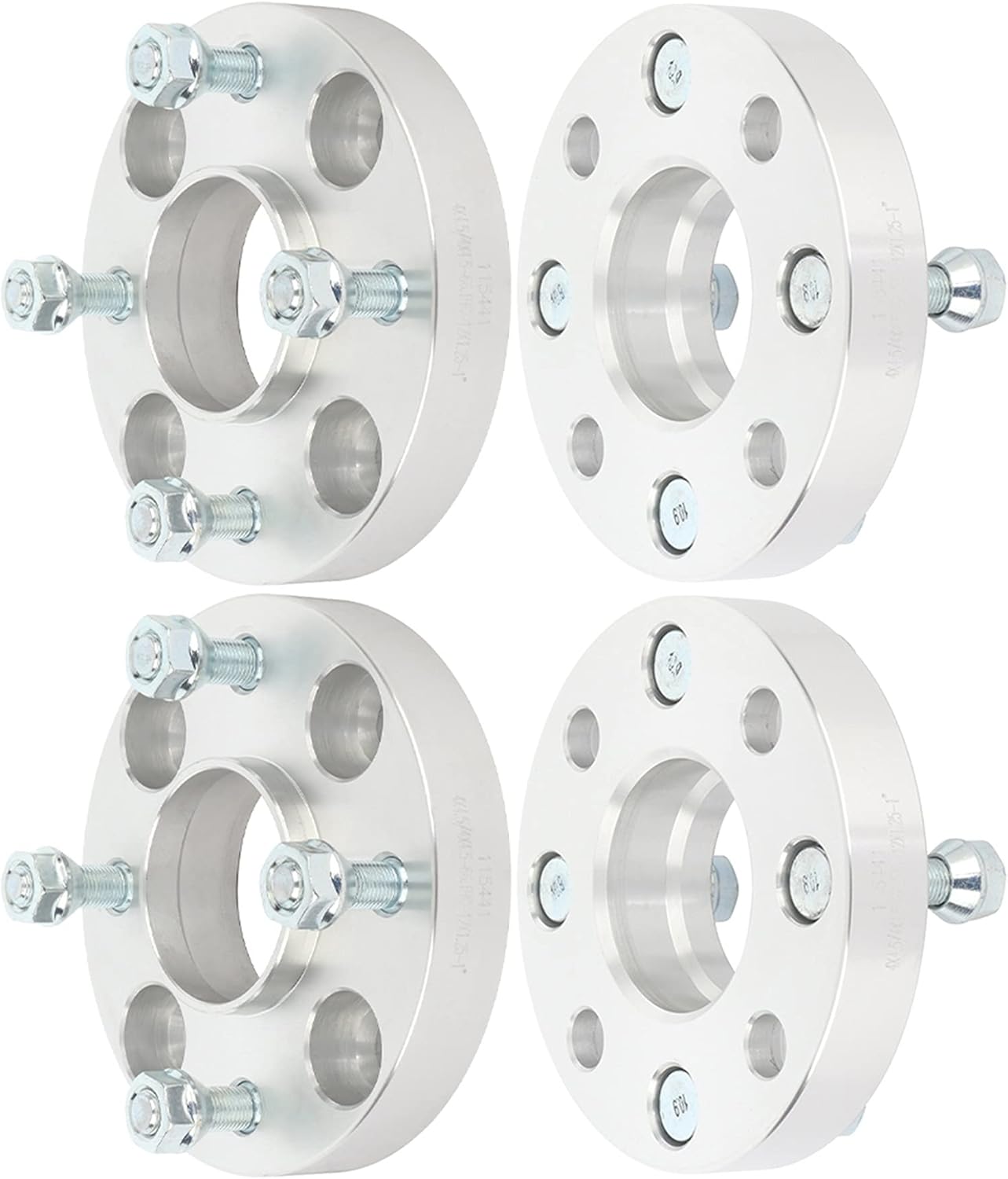 4x4.5 Hubcentric Wheel Spacers 1 inch Thick Hub Bore 66.1mm with 12x1.25 Studs Wheel Spacers Fit for 300ZX 1984-1986 for Sentra 1982-2010 - Silver 4 Lug Wheel Spacers 4Pcs