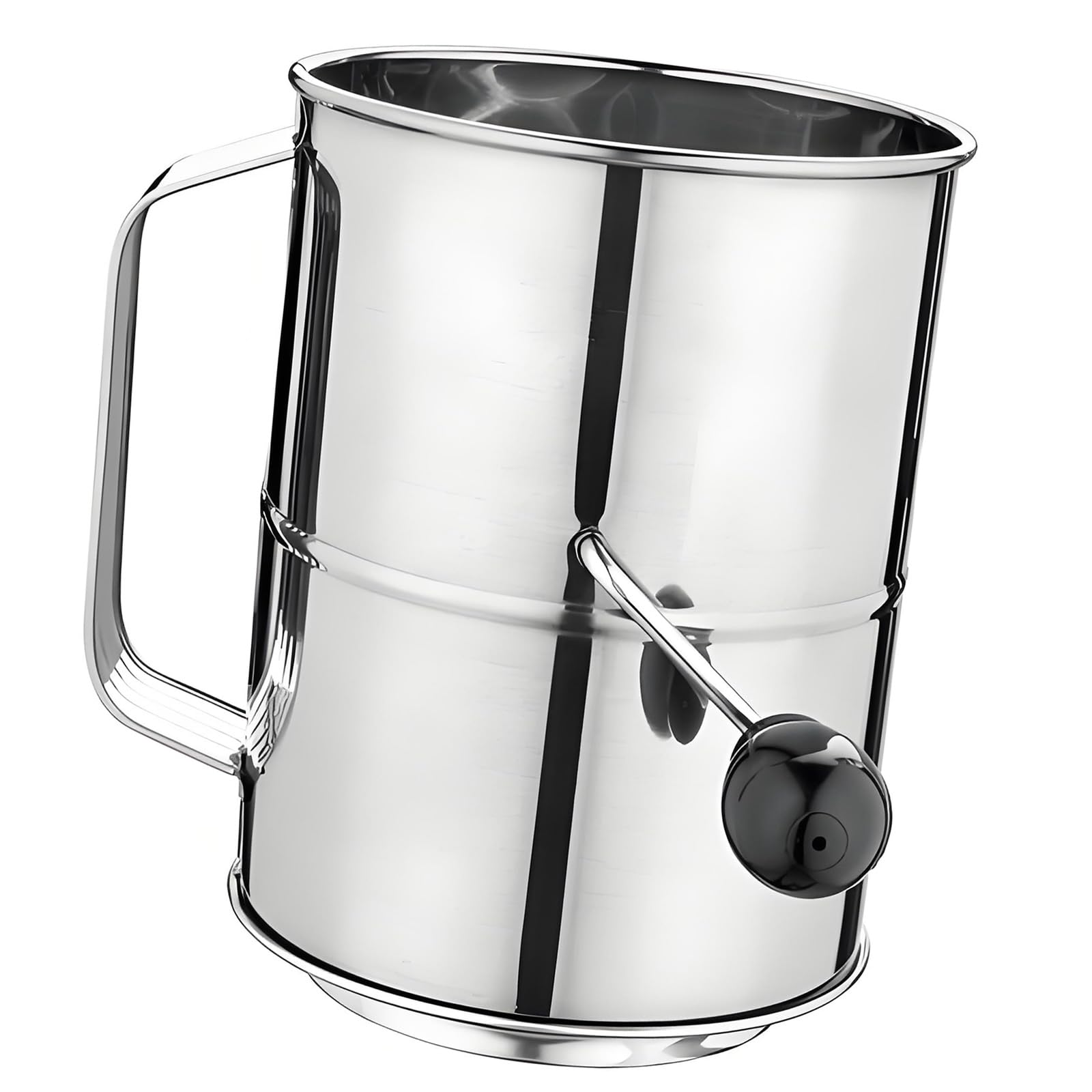 Tsophreniq Stainless Steel Fine Meshes Flour Strainer with Agitator for Quick Sifting Sifter Rustproof Kitchen Tool Rustless Sifter
