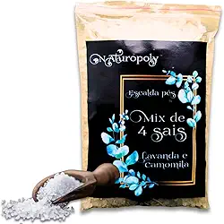 Escalda Pés Premium 4 Sais Himalaia Epsom Marinho Quântico Lavanda Camomila 500g
