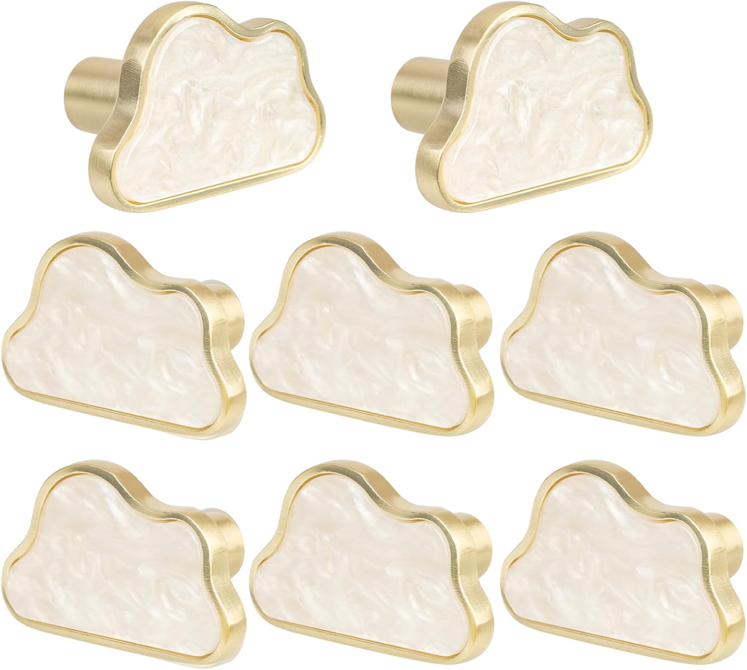 8PCS Cloud Shaped Dresser Knobs Kids Dresser Knobs Handle Cartoon Cabinet Door Knobs Hardware Closet Cupboard Knobs for Cabinets, Dresser, Desk Drawers, Wardrobe Drawers or Bookcases (White)