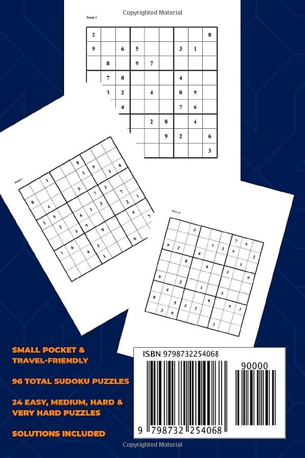 Small Pocket Sudoku Book: Mini Compact Size & Travel Friendly Easy To Very Hard Cute Soduko Puzzles For Kids And Adults image 3