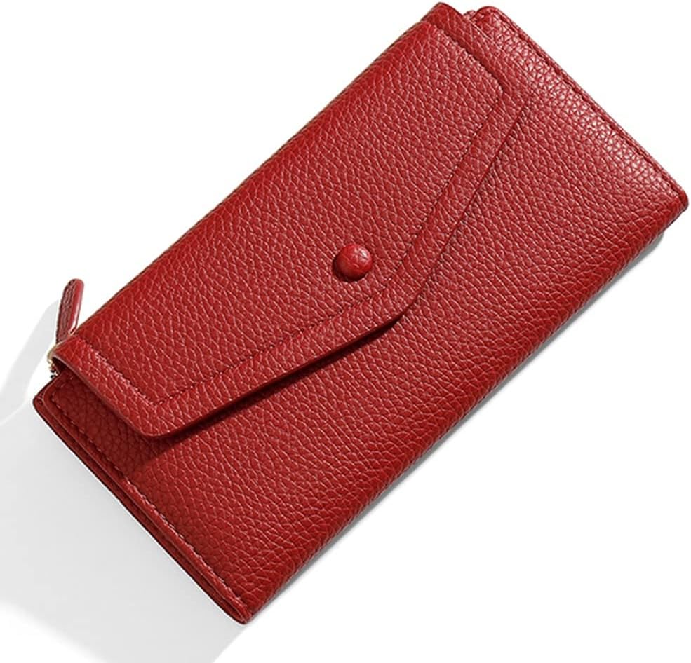 Casual Long Wallets for Women Soft Leather Coin Wallets Ladies Popular Card Holder Female Purses (Color : E, Size : 19.2 * 10.2 * 3cm)