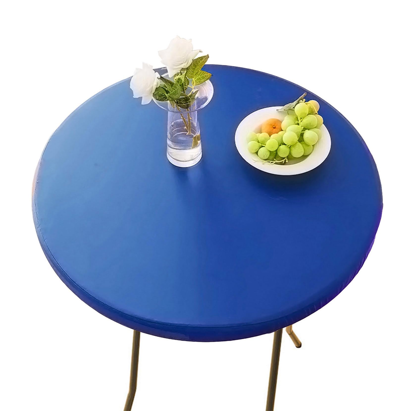 CIEEIN CIEHT PU Tablecloths Table cloth Tablecover Home Hotel Restaurant Bar Party Waterproof Oilproof Table Covers Blue Round 120cm