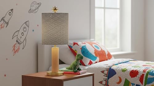 Miniatura 8 de Aspen Creative 31609A - Pantalla de lámpara de construcción de araña con forma de tambor contemporáneo (cilindro) en tejido blanco y negro, 8