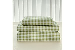 Sage Green Gingham Queen Sheet Set: Premium Microfiber Plaid Sheets for Comfort and Style