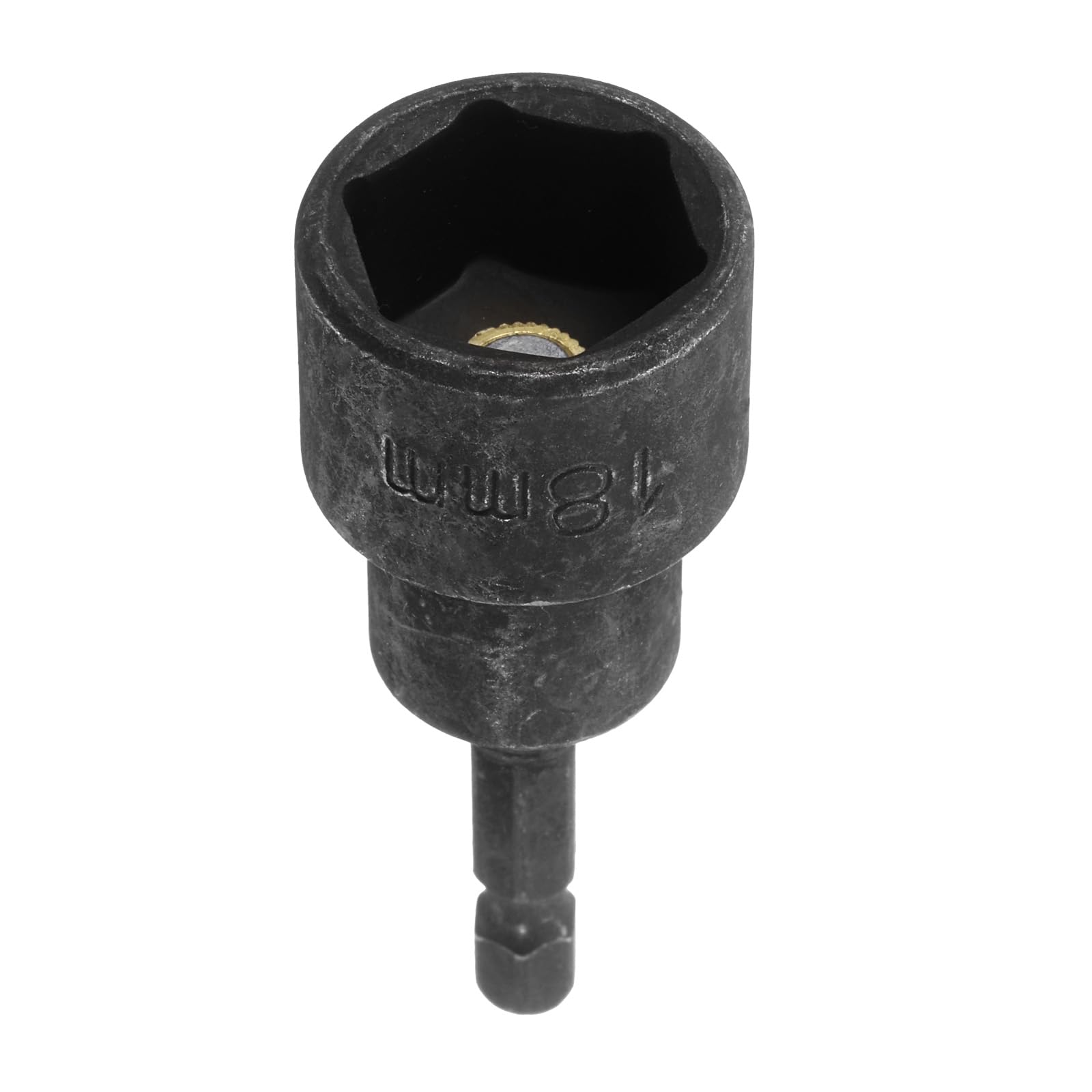 sourcing map Magnetic Nut Driver 18mm Hex Drive Socket CR-V Steel Power Screw Drill Bits Socket Wrench Tools with 1/4" Quick Change Hex Shank for Power Drills Impact Drivers, Black