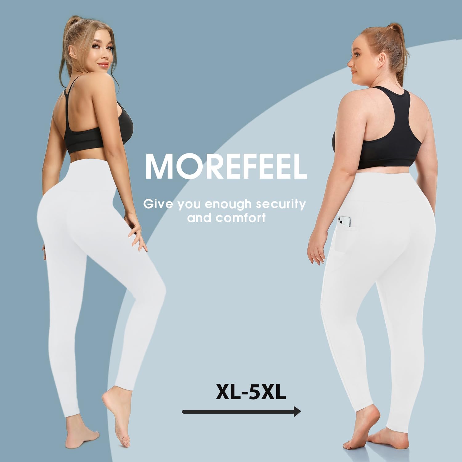 Plus Size Leggings for Women with Pockets-Stretchy XL-5XL Yoga Pants Tummy Control High Waist Workout Leggings - Image 4