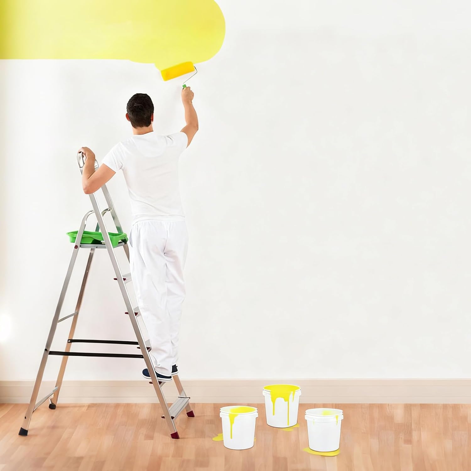 2 Pack Small Paint Bucket for Painting 1 Quart Paint Cans 2 Pint Touch Up Paint Storage Containers Plastic Paint Containers with Lids Empty Paint Cans Hand Held Paint Pail for Leftover Paint - Image 7