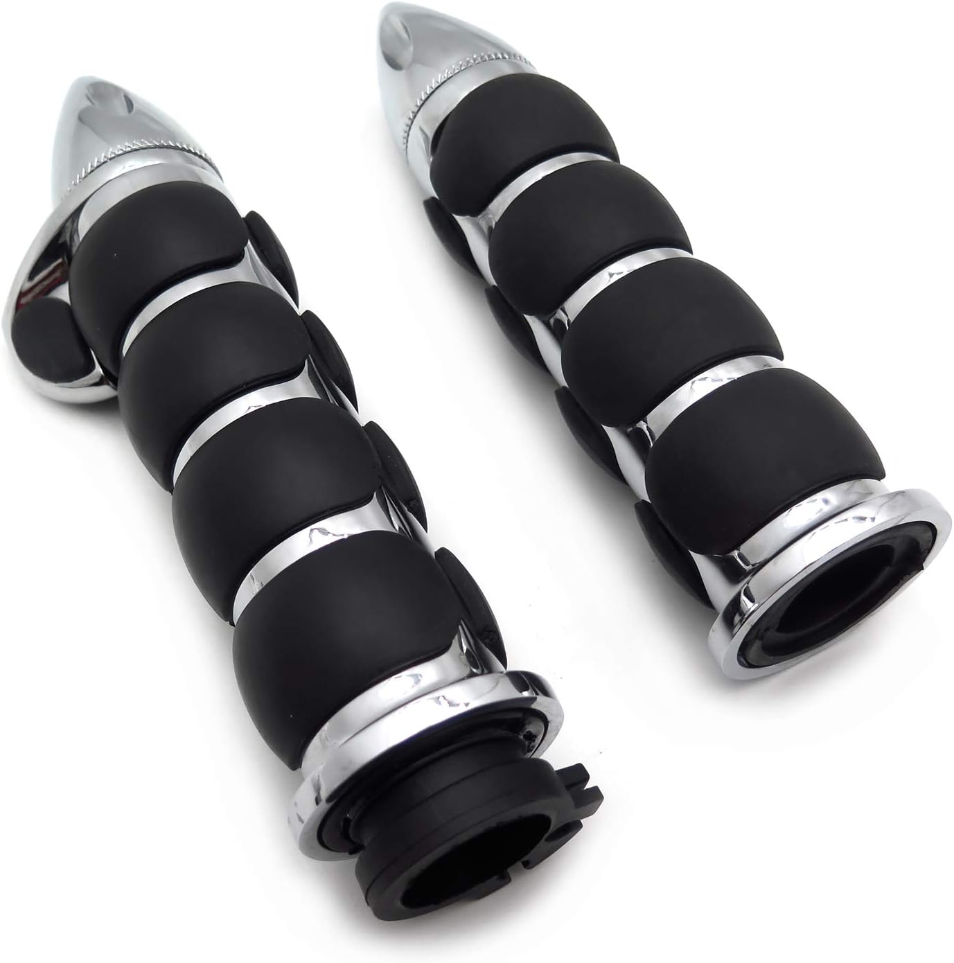 HTTMT- Black Handlebar Hand Grips 25mm Throttle Boss Compatible with Touring Sportster XL883 XL1200 [P/N: TRHB114-L-25-BK] : Sports & Outdoors