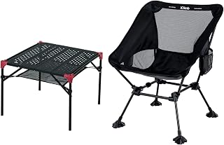 iClimb 1 Anti-Sinking Large Feet Chair and 1 Extendable Table Bundle, Ultralight Compact for Adults Outdoor Backpacking Camping Hiking Beach Concert