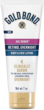 Gold Bond Age Renew Crepe Corrector Body Lotion, Replenishing & Smoothing Formula, 8 oz. & Age Renew Retinol Overnight Body & Face Lotion, With Retinol & Peptide Complex, 7 oz.
