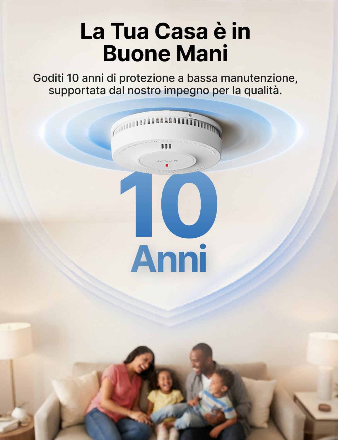 X-Sense Rilevatore di Fumo Wi-Fi Kit Base, SD11-MR61, 6 Rilevatori + 1 Base | Notifiche in tempo reale tramite APP, Allarme antincendio con Certificato EN 14604, Sensore 10 anni con batteria sostituibile