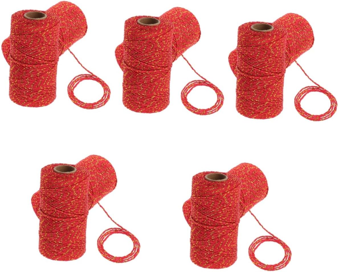 DOITOOL 5pcs Bundles of Twine for Wrapping Crafts and Party Decorations Versatile Decorative Ropes for Presents Tags and More