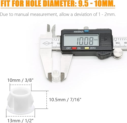 Vista 19 de 100 tapones de agujero blancos de 0.19 pulgadas, de plástico, tipo empotrado, a presión, tubo de orificio de bloqueo, postes de esgrima
