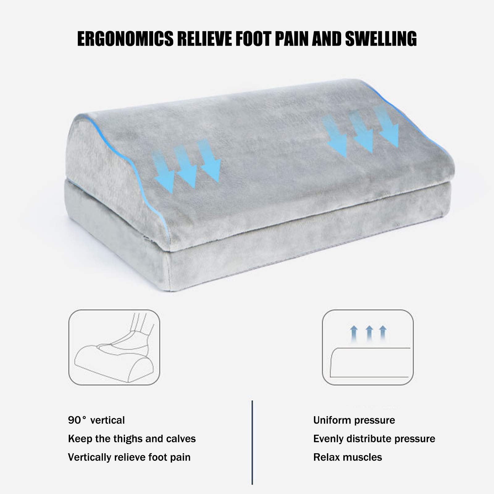 AIZYR Cojín Ergonómico para Reposapiés - Reposapiés De Oficina -Reposapiés De Oficina Debajo del Escritorio con Altura Regulable para Soporte Adicional para Las Piernas,Gris