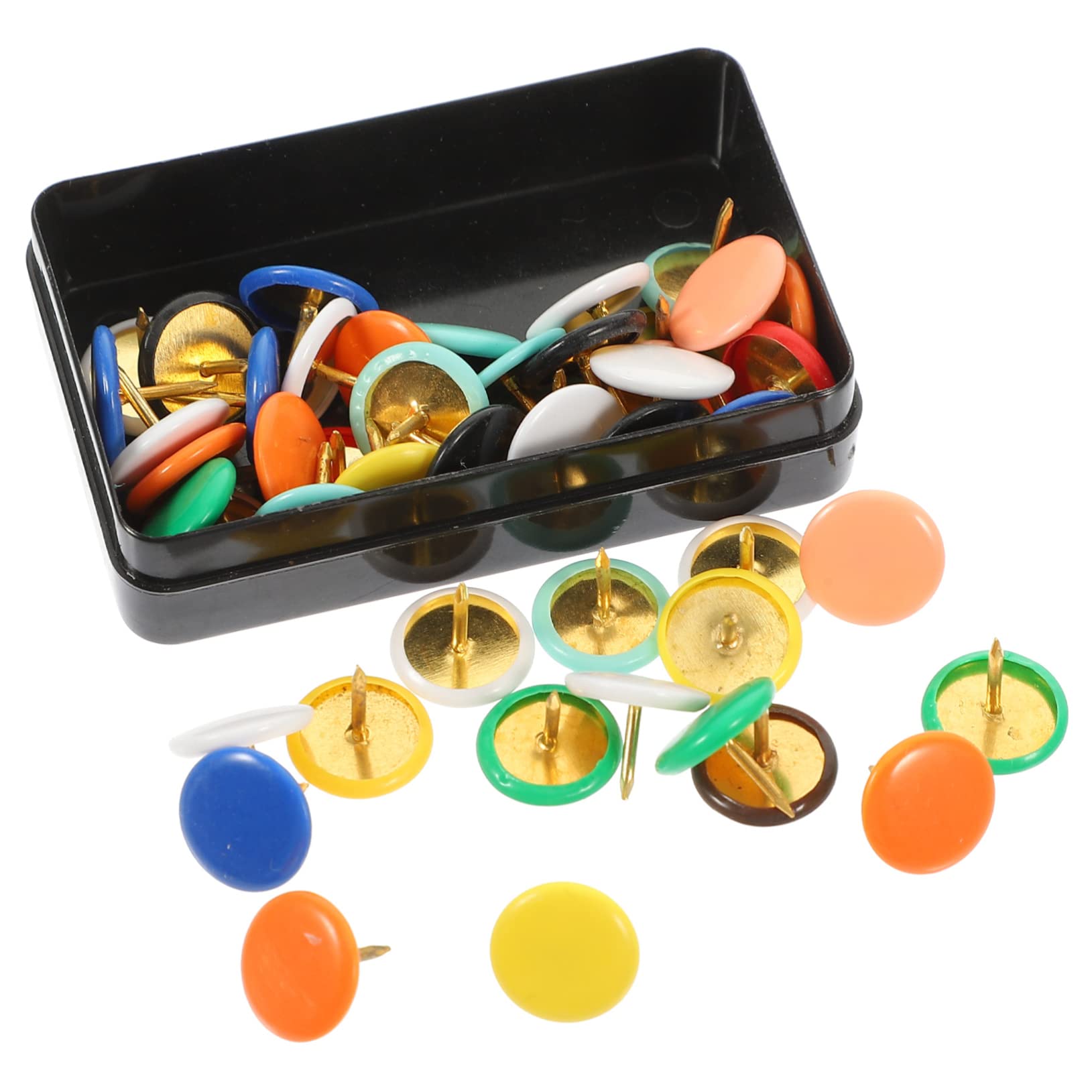SHINEOFI 5 Sätze Reißzwecke Für Niedlich Rund Blau Nähen Drücken Büroartikel Büromaterial Bürozubehör Reisnagel School Stuff Tack Dekorative Stecknadel Büro Reißnägel Eisen 100 Stück * 5