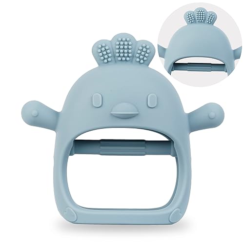 Miniatura 9 de Anillo mordedor de silicona para bebés de 3 a 12 meses, juguete de dentición suave sin BPA, mordedor infantil de vaca de fácil agarre para niños y