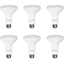 Sylvania Flood BR30 LED Light Bulb, 65W = 9W, Dimmable, 22 Year, 800 Lumens, 2700K, Soft White - 6 Pack 41259