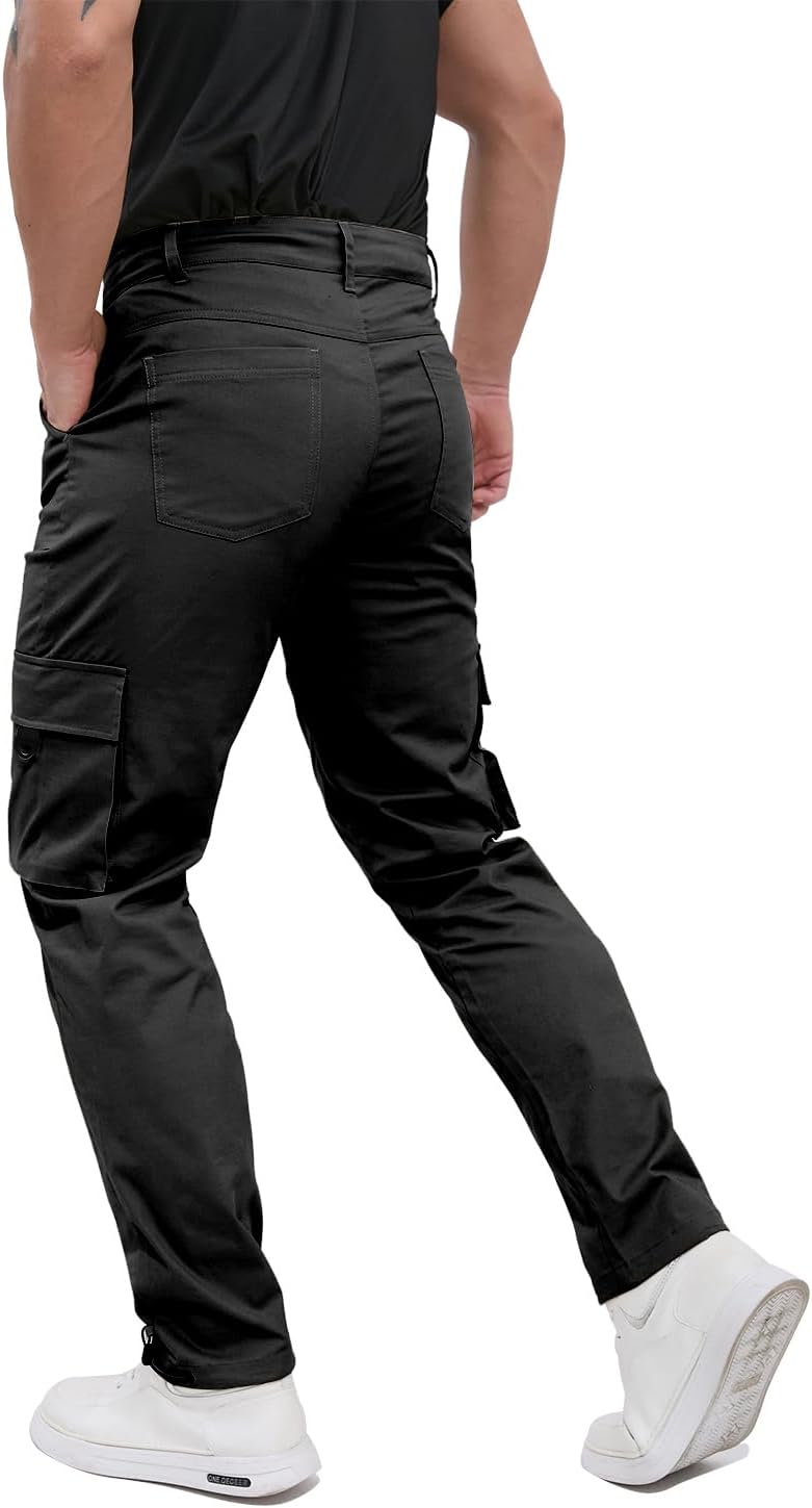 ALLELMS Mens Cargo Pants Classic Fit Stretch Lightweight Casual Pants for Men - Image 4