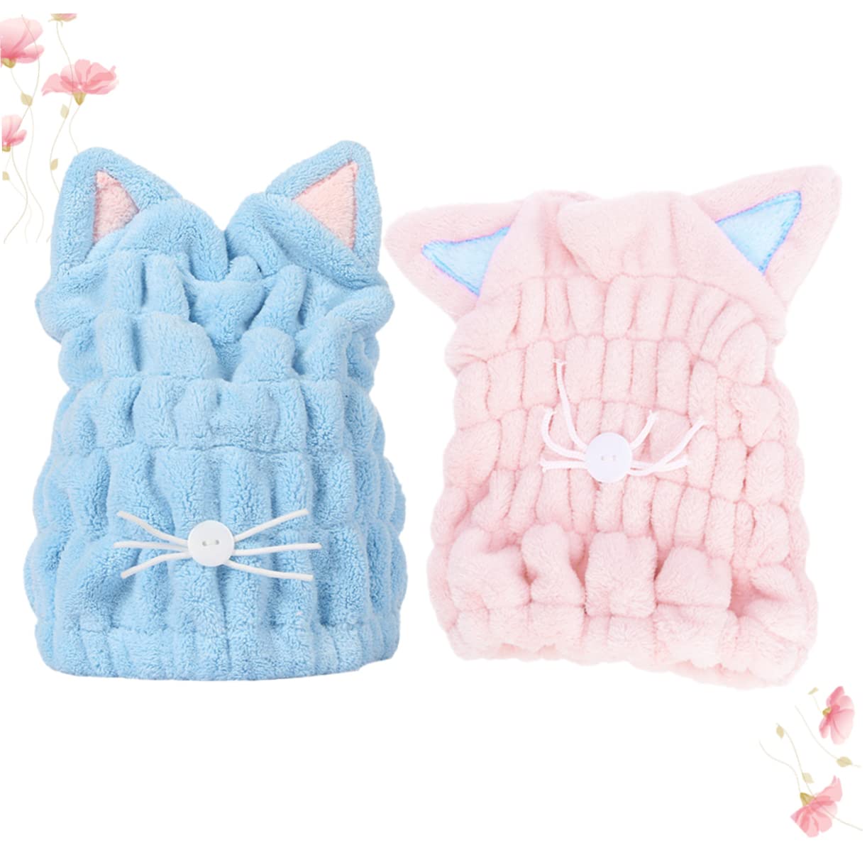 6stücke Katzenohren Haartrockentuch Schnelltrocknende Dicke Haarhaube Für Zuhause Und Ultra-absorbierend Zu Haar Und Für Und Fitness