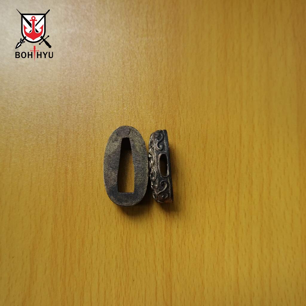 Boyu Japanese Samurai Sword KOSHIRAE–TSUBA FUCHI KASHIRA MENUKI Antique Copper 01-15