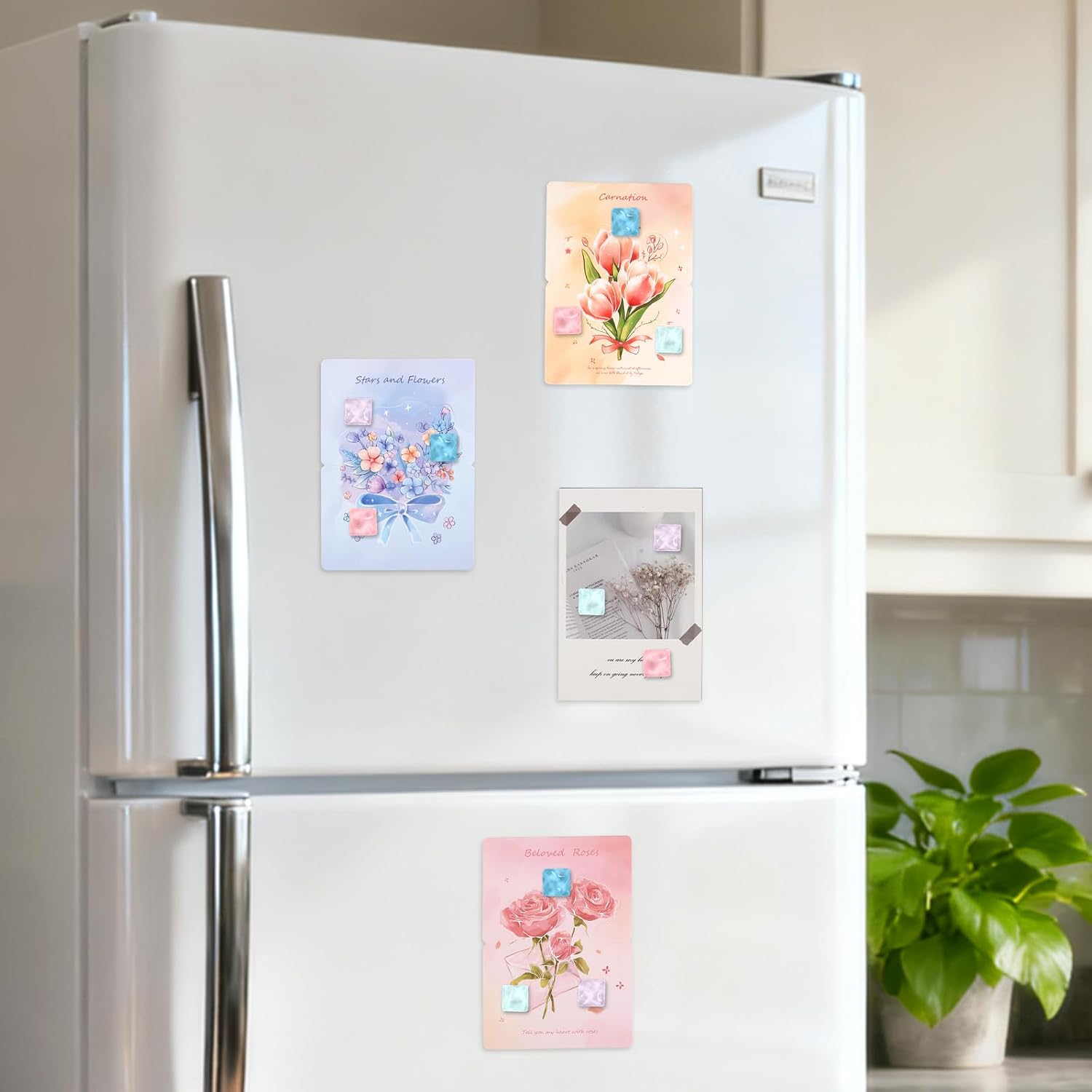 12 Piece Cute Cube Fridge Magnets, Mini Funny Refrigerator Magnets Set for Home & Classroom, Colorful Kawaii Kitchen Office Decor(S) image 3