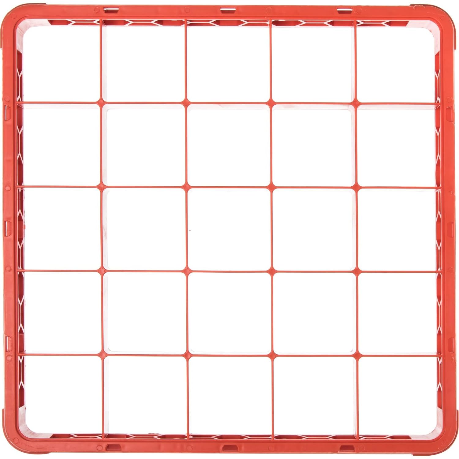 Carlisle FoodService Products OptiClean 25 Compartment Divided Glass Rack Extender for Commercial Dishwashers – Height Extender for Stemware, 3.54" x 3.54" Compartments, Orange