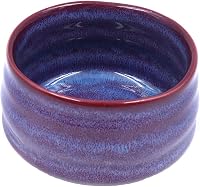 ANCLLO Japán Kézműves Matcha Tálka Chawan - Hagyományos Teaszertartáshoz - Lila-Piros Mázzal - Kerámia Teáscsésze 6