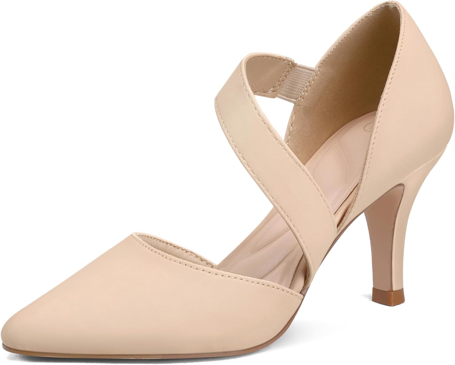 mysoft Women's Pointed Toe Low Stiletto Heel Dress Pumps Shoes - Available in Wide Sizes