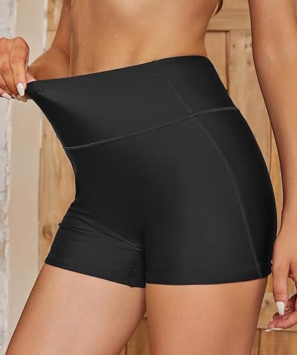 Miniatura 4 de SHEKINI Traje de baño para mujer, de cintura alta, de secado rápido, pantalones cortos