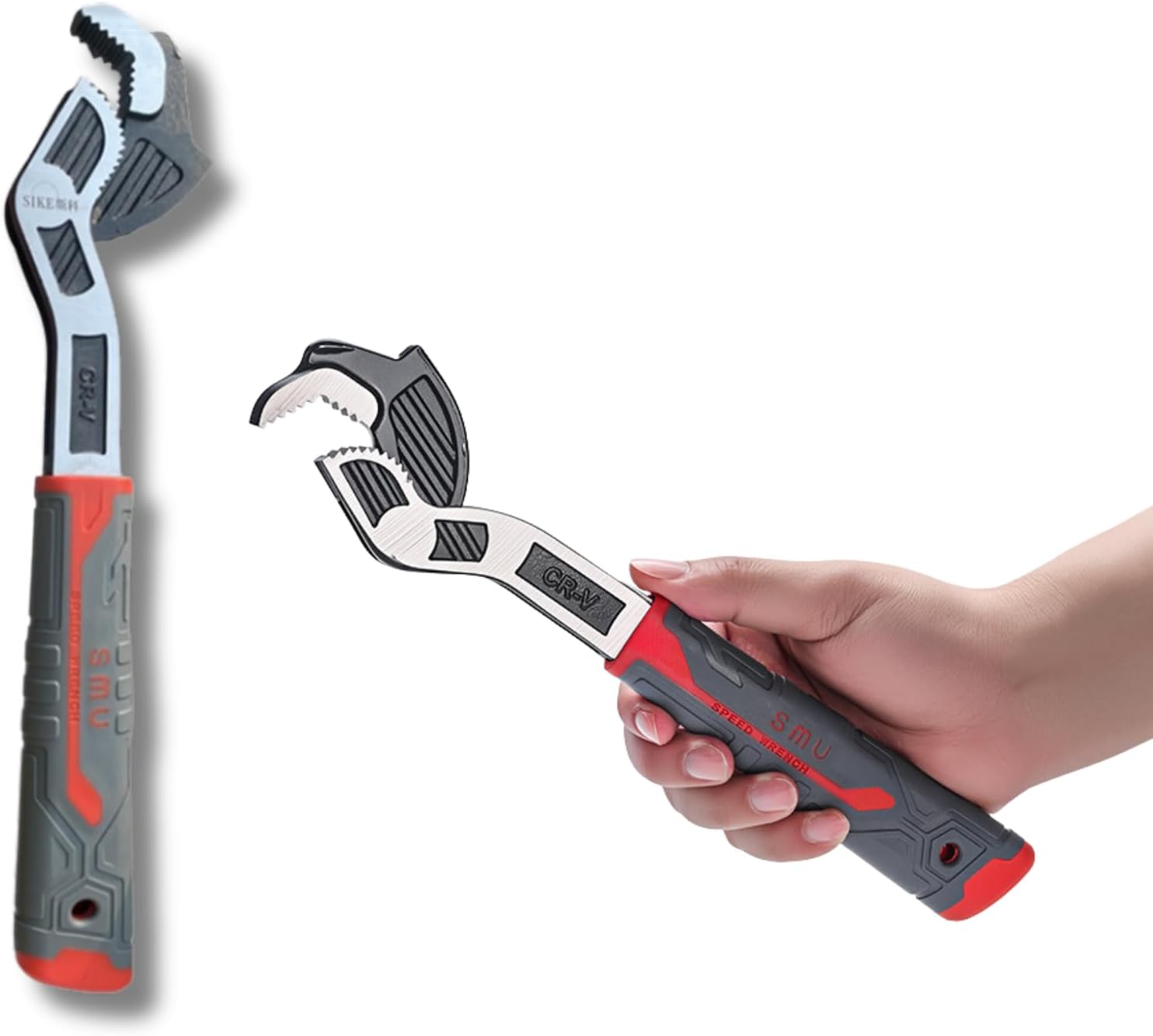 Pipe Wrench, Automatic Width Adjustment x Self-Locking, Single Hand, Strong Grip, Multi-purpose, Multi-purpose Wrench, Monkey Wrench, Water Tape, Pipe Opening 0.6 - 1.4 inches (15 - 35 mm)