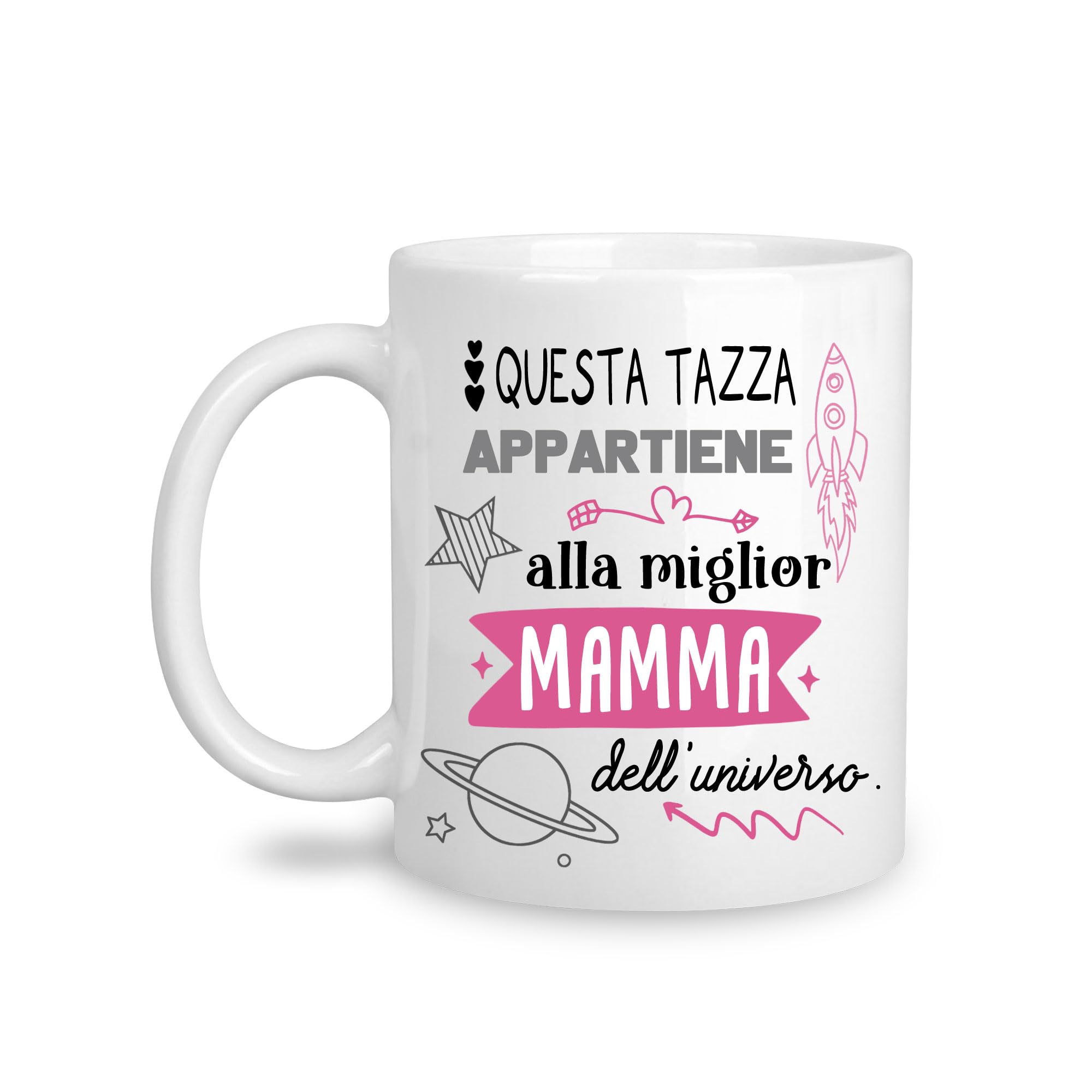 Yufansd Mug Tazza Mamma - aIla Miglior Mamma dell'Universo - Regali per Mamma Idea Regalo Festa della Mamma Originale Regalo di Compleanno Per Madre Regalo di Natale Ceramica 350 ML (Mamma)